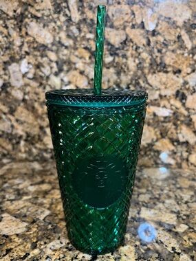 Starbucks Green Diamond Tumbler with Straw